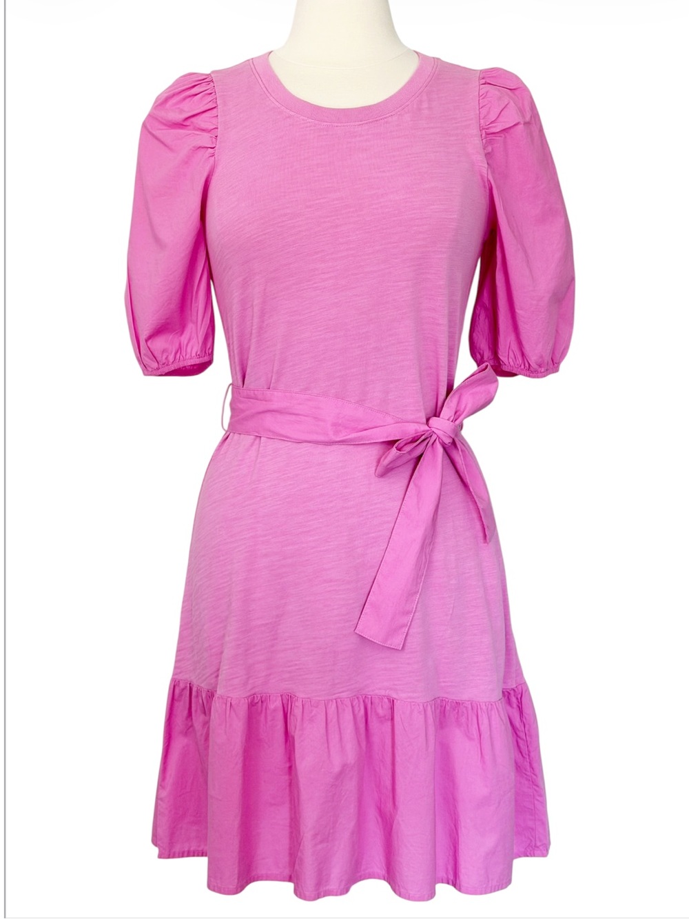 Nation LTD Evangeline Pink Puff Sleeve Mini Dress Size S